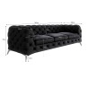 Paul - Chesterfield Sofa 3-Sitzer mit Silber Metall Füßen
