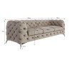 Paul - Chesterfield Sofa 3-Sitzer mit Silber Metall Füßen