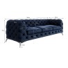 Paul - Chesterfield Sofa 3-Sitzer mit Silber Metall Füßen