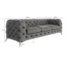 Paul - Chesterfield Sofa 3-Sitzer mit Silber Metall Füßen