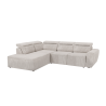 Emil - Modernes Ecksofa mit Schlaffunktion und Bettkasten aus Samt-Stoff schöner Sitzkomfort und verstellbare Kopfstützen