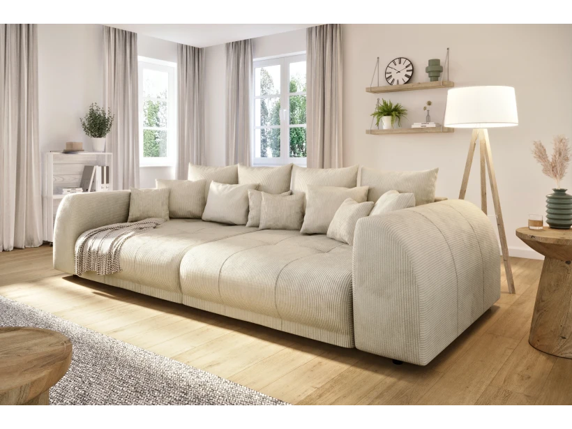 Levana - Big Sofa 5 Sitzer boxspringfederung lounge Sofa in Cord-Stoff