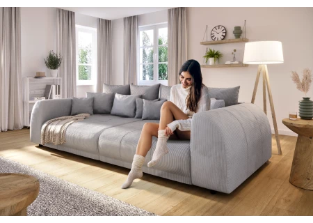 Levana - Big Sofa 5 Sitzer boxspringfederung lounge Sofa in Cord-Stoff