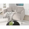 Harmony - Modernes Sofa 2-Sitzer aus Chenille-Stoff mit Hohen Schwarzen Metallfüßen