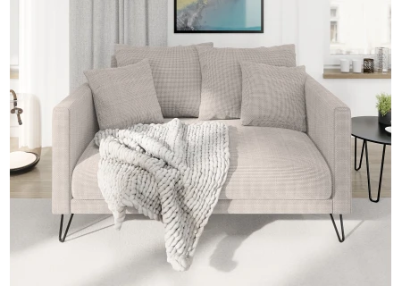 Harmony - Modernes Sofa 2-Sitzer aus Chenille-Stoff mit Hohen Schwarzen Metallfüßen