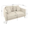 Harmony - Modernes Sofa 2-Sitzer aus Chenille-Stoff mit Hohen Schwarzen Metallfüßen