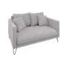 Harmony - Modernes Sofa 2-Sitzer aus Chenille-Stoff mit Hohen Schwarzen Metallfüßen