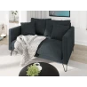 Harmony - Modernes Sofa 2-Sitzer aus Chenille-Stoff mit Hohen Schwarzen Metallfüßen