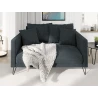 Harmony - Modernes Sofa 2-Sitzer aus Chenille-Stoff mit Hohen Schwarzen Metallfüßen