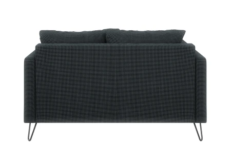Harmony - Modernes Sofa 2-Sitzer aus Chenille-Stoff mit Hohen Schwarzen Metallfüßen