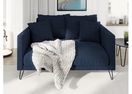 Harmony - Modernes Sofa 2-Sitzer aus Chenille-Stoff mit Hohen Schwarzen Metallfüßen