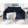 Harmony - Modernes Sofa 2-Sitzer aus Chenille-Stoff mit Hohen Schwarzen Metallfüßen