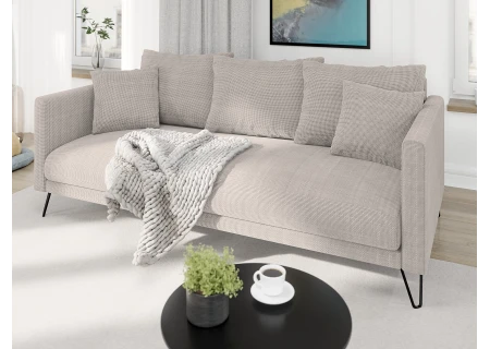 Harmony - Modernes Sofa 3-Sitzer aus Chenille-Stoff mit Hohen Schwarzen Metallfüßen
