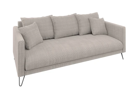 Harmony - Modernes Sofa 3-Sitzer aus Chenille-Stoff mit Hohen Schwarzen Metallfüßen