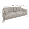 Harmony - Modernes Sofa 3-Sitzer aus Chenille-Stoff mit Hohen Schwarzen Metallfüßen