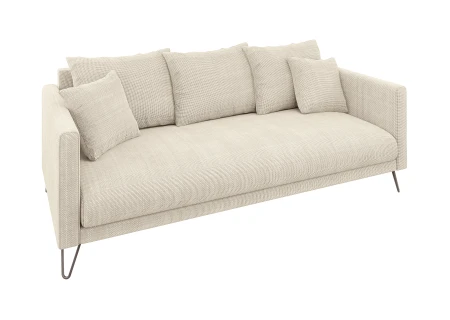 Harmony - Modernes Sofa 3-Sitzer aus Chenille-Stoff mit Hohen Schwarzen Metallfüßen