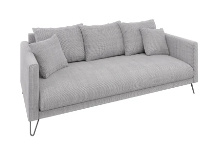 Harmony - Modernes Sofa 3-Sitzer aus Chenille-Stoff mit Hohen Schwarzen Metallfüßen