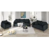 Harmony - Modernes Sofa 3-Sitzer aus Chenille-Stoff mit Hohen Schwarzen Metallfüßen