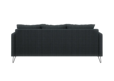 Harmony - Modernes Sofa 3-Sitzer aus Chenille-Stoff mit Hohen Schwarzen Metallfüßen
