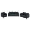 Harmony - Modernes Sofa 3-Sitzer aus Chenille-Stoff mit Hohen Schwarzen Metallfüßen