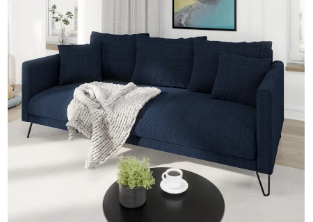 Harmony - Modernes Sofa 3-Sitzer aus Chenille-Stoff mit Hohen Schwarzen Metallfüßen