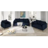 Harmony - Modernes Sofa 3-Sitzer aus Chenille-Stoff mit Hohen Schwarzen Metallfüßen