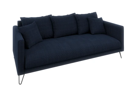 Harmony - Modernes Sofa 3-Sitzer aus Chenille-Stoff mit Hohen Schwarzen Metallfüßen