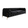 Natalie - Chesterfield Sofa 3-Sitzer mit Goldene Metall Füßen
