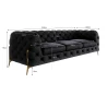 Natalie - Chesterfield Sofa 3-Sitzer mit Goldene Metall Füßen