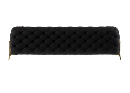 Natalie - Chesterfield Sofa 3-Sitzer mit Goldene Metall Füßen