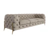 Natalie - Chesterfield Sofa 3-Sitzer mit Goldene Metall Füßen