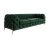 Natalie - Chesterfield Sofa 3-Sitzer mit Goldene Metall Füßen