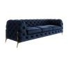 Natalie - Chesterfield Sofa 3-Sitzer mit Goldene Metall Füßen