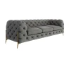 Natalie - Chesterfield Sofa 3-Sitzer mit Goldene Metall Füßen