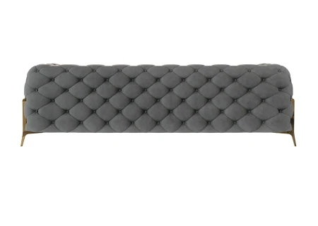 Natalie - Chesterfield Sofa 3-Sitzer mit Goldene Metall Füßen