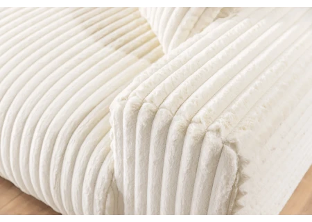 Mollis - Ecksofa mit Schlaffunktion und Bettkasten aus Plüschcord mit schöner Sitzkomfort