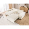 Mollis - Ecksofa mit Schlaffunktion und Bettkasten aus Plüschcord mit schöner Sitzkomfort