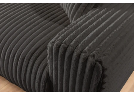 Mollis - Ecksofa mit Schlaffunktion und Bettkasten aus Plüschcord mit schöner Sitzkomfort