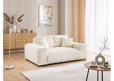 Mollis - Sofa 2 Sitzer aus Plüschcord mit schöner Sitzkomfort