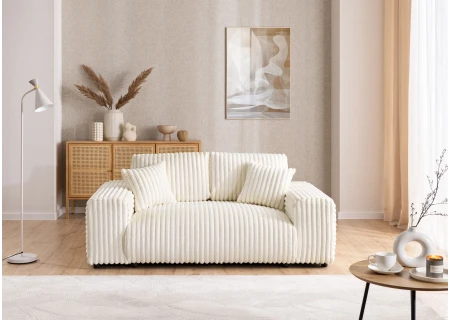 Mollis - Sofa 2 Sitzer aus Plüschcord mit schöner Sitzkomfort