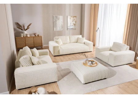 Mollis - Sofa 2 Sitzer aus Plüschcord mit schöner Sitzkomfort