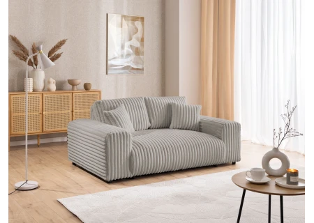 Mollis - Sofa 2 Sitzer aus Plüschcord mit schöner Sitzkomfort