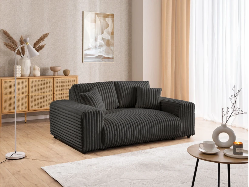 Mollis - Sofa 2 Sitzer aus Plüschcord mit schöner Sitzkomfort