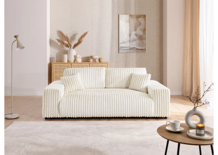 Mollis - Sofa 3 Sitzer aus Plüschcord mit schöner Sitzkomfort