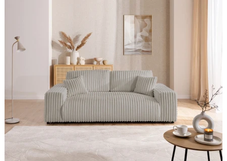 Mollis - Sofa 3 Sitzer aus Plüschcord mit schöner Sitzkomfort