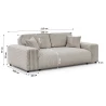 Mollis - Sofa 3 Sitzer aus Plüschcord mit schöner Sitzkomfort