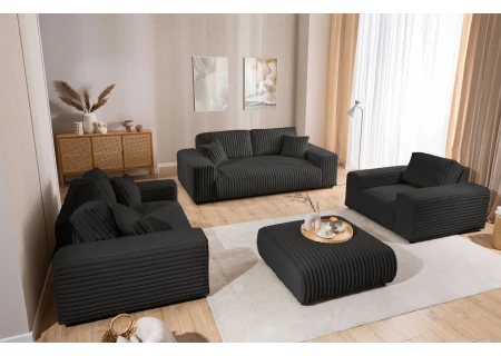 Mollis - Sofa 3 Sitzer aus Plüschcord mit schöner Sitzkomfort