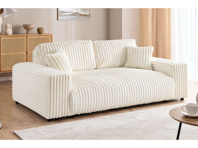 Mollis - Sofa 2 Sitzer aus Plüschcord mit schöner Sitzkomfort