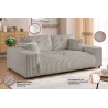 Mollis - Sofa 2 Sitzer aus Plüschcord mit schöner Sitzkomfort