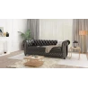 Chloe - Sofa 3 sitzer Chesterfield aus veganem Leder mit Holzfüßen